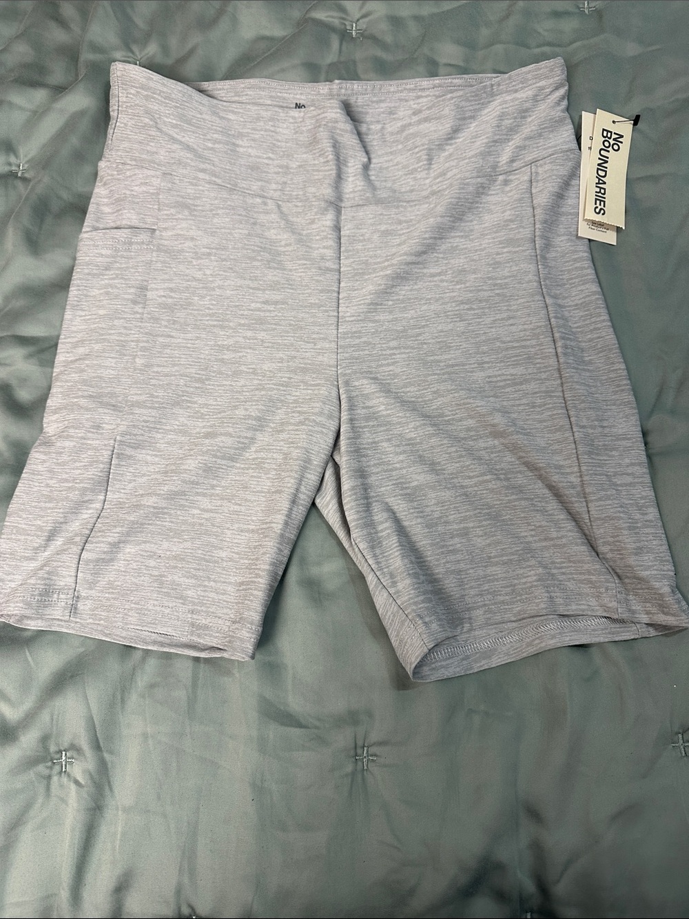 No Boundaries Light Heather Gray Women's Bike Shorts